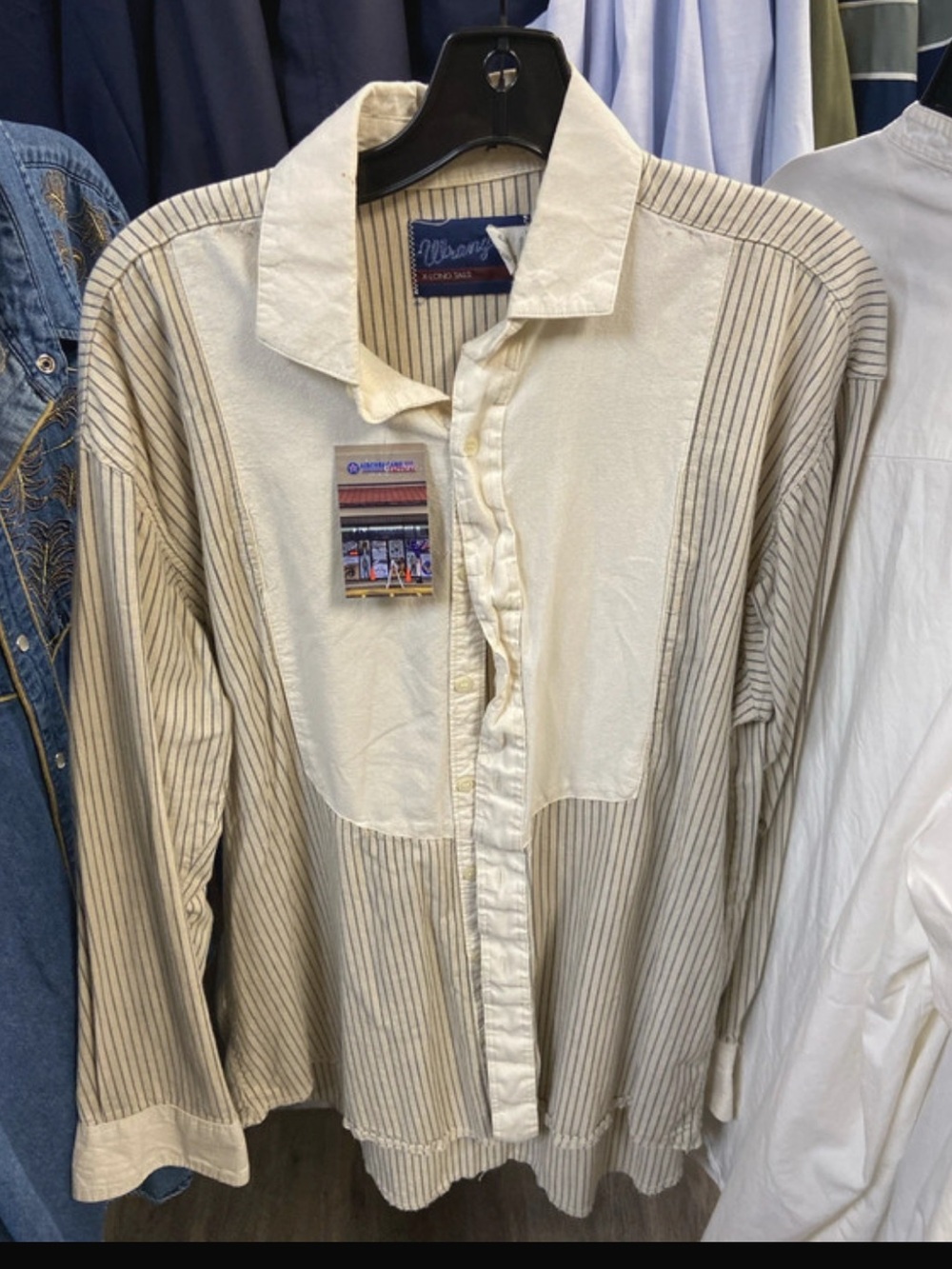 90’s Vintage wrangler shirt men’s western faux bib country brush popper